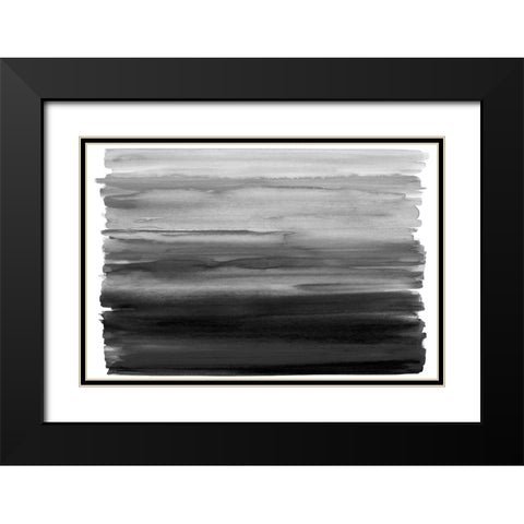 Ombre Black I Black Modern Wood Framed Art Print with Double Matting by Corbin, Allie