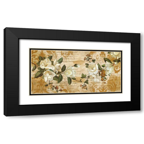 Magnolia Romance Black Modern Wood Framed Art Print with Double Matting by Donovan, Chris