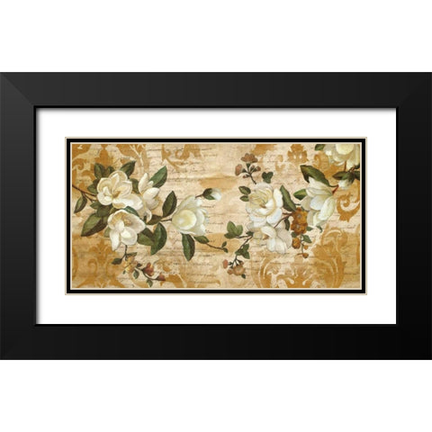 Magnolia Romance Black Modern Wood Framed Art Print with Double Matting by Donovan, Chris
