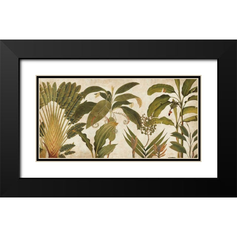 Palm Medley Black Modern Wood Framed Art Print with Double Matting by Donovan, Chris