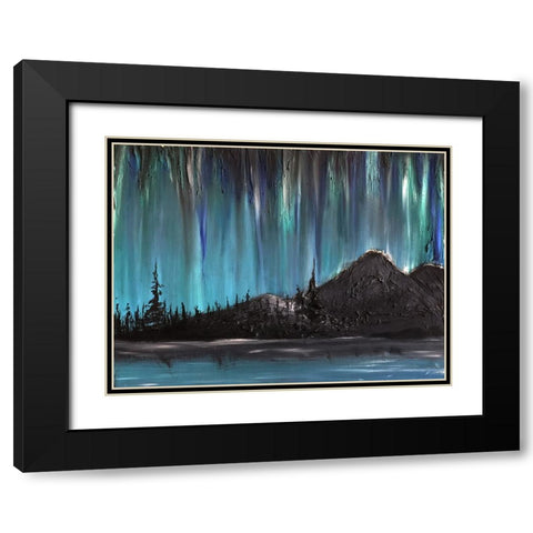 Nordlys Night Black Modern Wood Framed Art Print with Double Matting by Klingeler, Christian