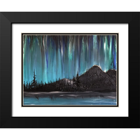 Nordlys Night Black Modern Wood Framed Art Print with Double Matting by Klingeler, Christian
