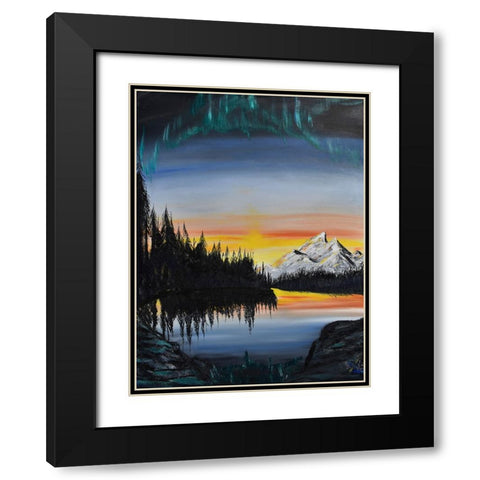 Mt Rainer Black Modern Wood Framed Art Print with Double Matting by Klingeler, Christian