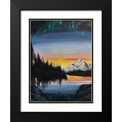 Mt Rainer Black Modern Wood Framed Art Print with Double Matting by Klingeler, Christian