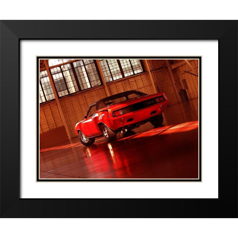 1970 Plymouth Hemi Cuda Black Modern Wood Framed Art Print with Double Matting by Branson, Clive