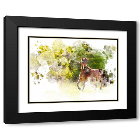 Stallion I Black Modern Wood Framed Art Print with Double Matting by Young, Chamira