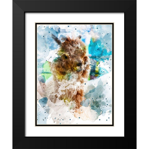 Alpaca Black Modern Wood Framed Art Print with Double Matting by Young, Chamira