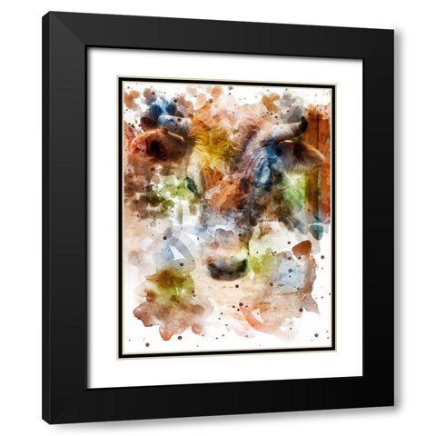 Cow II Black Modern Wood Framed Art Print with Double Matting by Young, Chamira