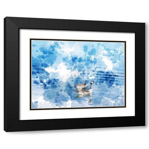 Canadian Geese I Black Modern Wood Framed Art Print with Double Matting by Young, Chamira