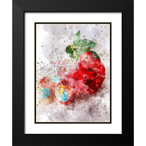 Rose Colored Candy I Black Modern Wood Framed Art Print with Double Matting by Young, Chamira