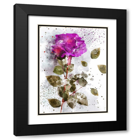 Rose in Bloom II  Black Modern Wood Framed Art Print with Double Matting by Young, Chamira
