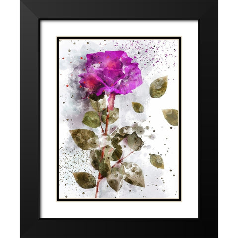 Rose in Bloom II  Black Modern Wood Framed Art Print with Double Matting by Young, Chamira