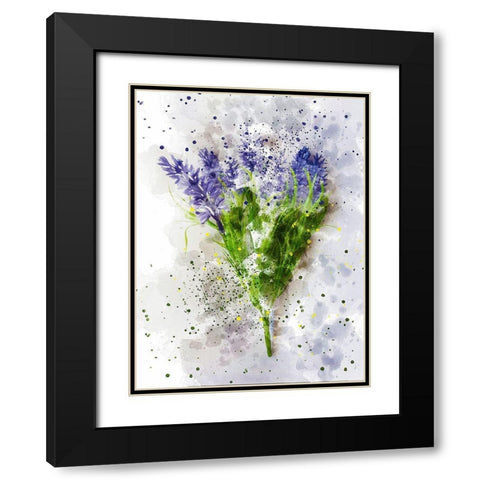 Lavender Black Modern Wood Framed Art Print with Double Matting by Young, Chamira