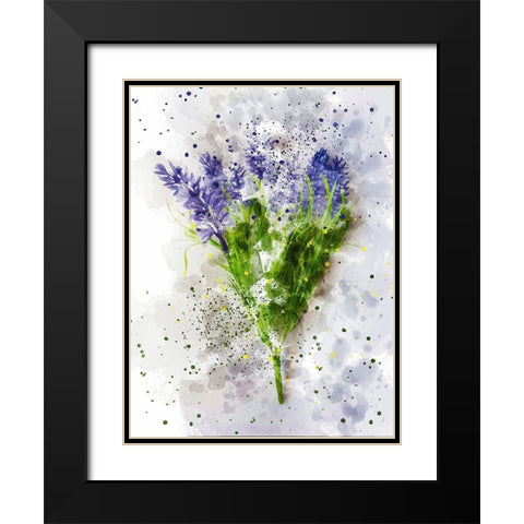 Lavender Black Modern Wood Framed Art Print with Double Matting by Young, Chamira