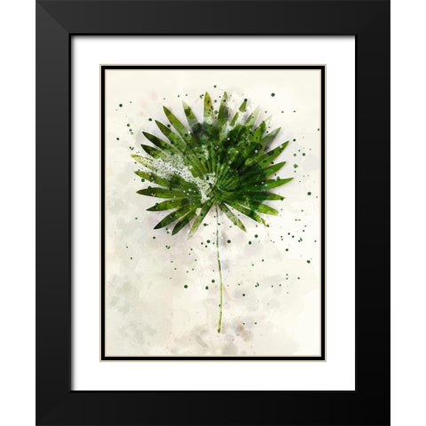 Single Palm Black Modern Wood Framed Art Print with Double Matting by Young, Chamira
