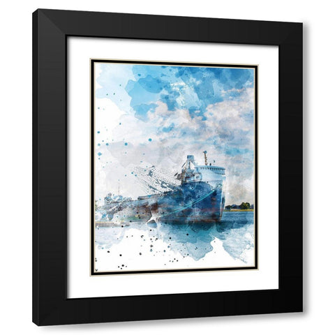 Freighter I Black Modern Wood Framed Art Print with Double Matting by Young, Chamira