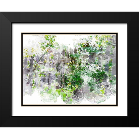 Garden Fence Black Modern Wood Framed Art Print with Double Matting by Young, Chamira