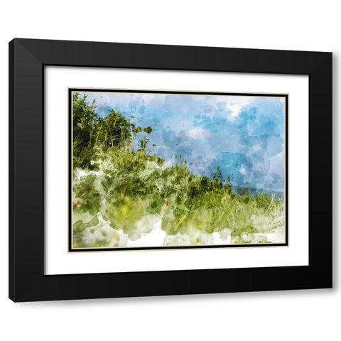 Grassy Meadow Black Modern Wood Framed Art Print with Double Matting by Young, Chamira