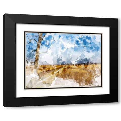 Meadow II Black Modern Wood Framed Art Print with Double Matting by Young, Chamira