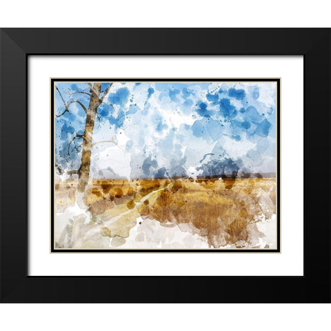 Meadow II Black Modern Wood Framed Art Print with Double Matting by Young, Chamira