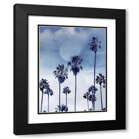 Beach Palms Indigo I Black Modern Wood Framed Art Print with Double Matting by Davis, Devon