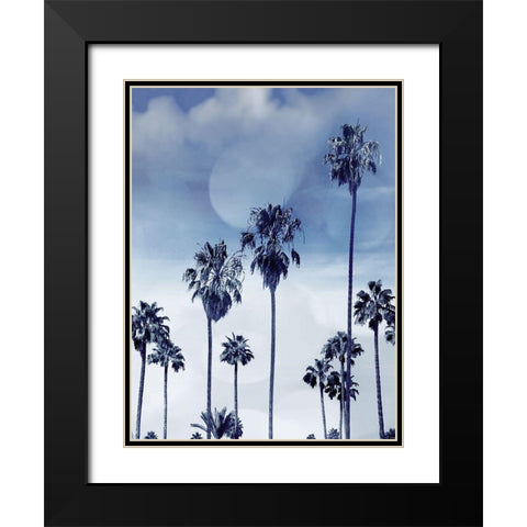 Beach Palms Indigo I Black Modern Wood Framed Art Print with Double Matting by Davis, Devon