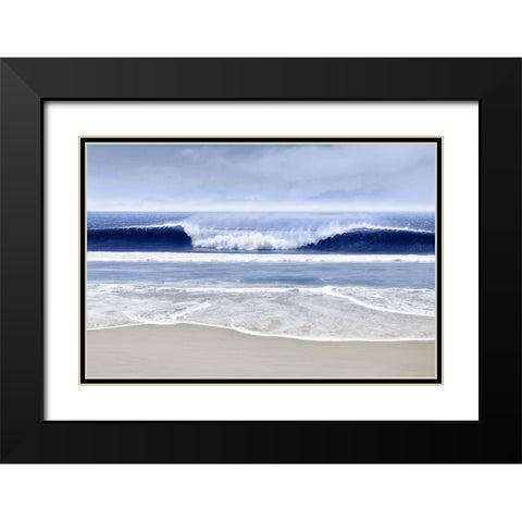 Blue Wave I Black Modern Wood Framed Art Print with Double Matting by Davis, Devon