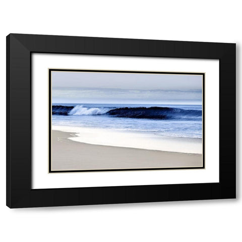 Blue Wave II Black Modern Wood Framed Art Print with Double Matting by Davis, Devon