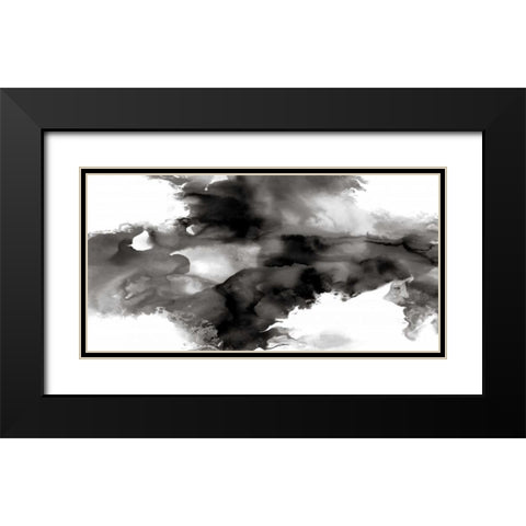 Movement Noir Black Modern Wood Framed Art Print with Double Matting by Hudson, Daniela