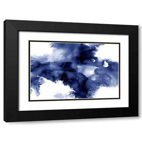 Derive in Indigo I Black Modern Wood Framed Art Print with Double Matting by Hudson, Daniela