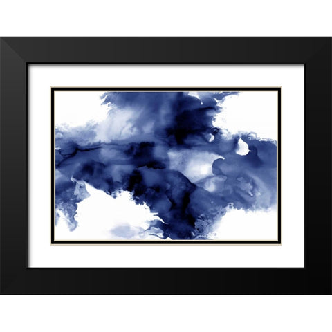 Derive in Indigo I Black Modern Wood Framed Art Print with Double Matting by Hudson, Daniela