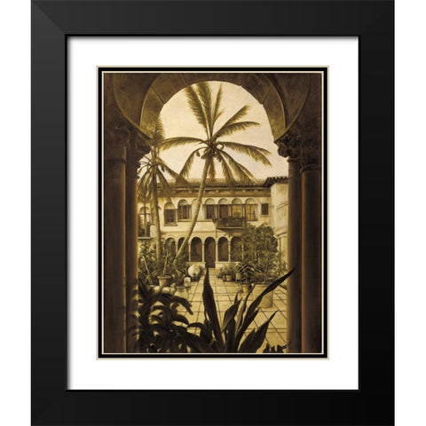 View to the Courtyard Black Modern Wood Framed Art Print with Double Matting by Parks, David
