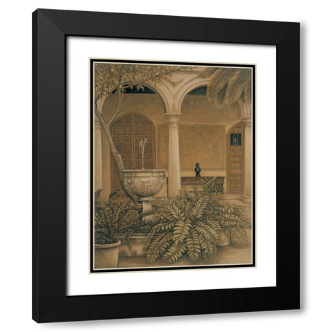 In the Courtyard Black Modern Wood Framed Art Print with Double Matting by Parks, David
