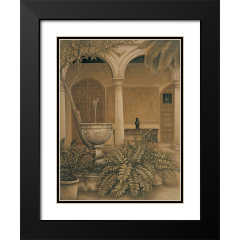 In the Courtyard Black Modern Wood Framed Art Print with Double Matting by Parks, David