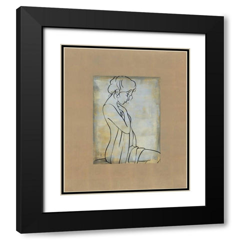 Femme assise I Black Modern Wood Framed Art Print with Double Matting by Bennion, Dan