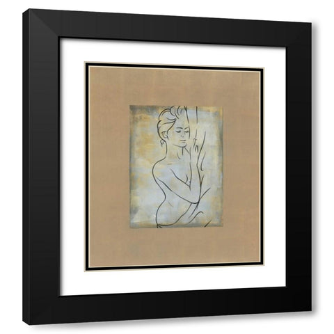 Femme dormant Black Modern Wood Framed Art Print with Double Matting by Bennion, Dan