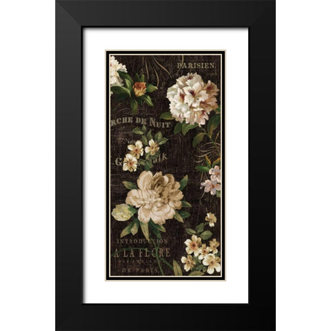 Fleurs Antique I Black Modern Wood Framed Art Print with Double Matting by Devellier, Deborah