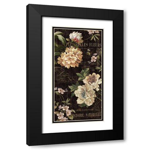 Fleurs Antique II Black Modern Wood Framed Art Print with Double Matting by Devellier, Deborah