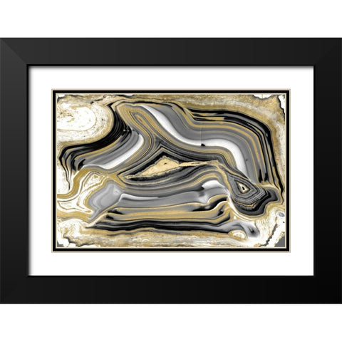 Elegant Agate I Black Modern Wood Framed Art Print with Double Matting by Carson, Danielle