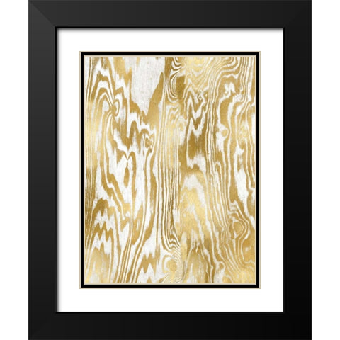 Golden Movement II Black Modern Wood Framed Art Print with Double Matting by Carson, Danielle