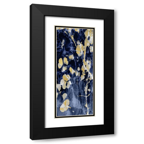 Indigo Nature with Gold II Black Modern Wood Framed Art Print with Double Matting by Carson, Danielle