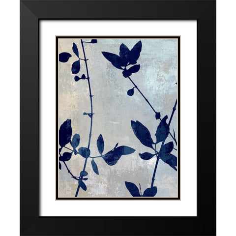 Nature Blue Silhouette II Black Modern Wood Framed Art Print with Double Matting by Carson, Danielle