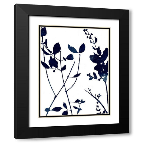 Nature Indigo Blue I Black Modern Wood Framed Art Print with Double Matting by Carson, Danielle