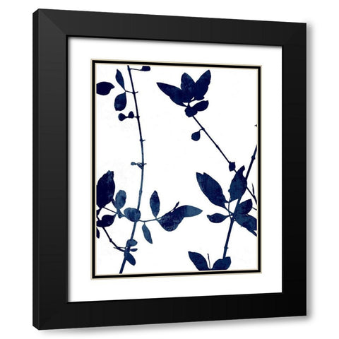 Nature Indigo Blue III Black Modern Wood Framed Art Print with Double Matting by Carson, Danielle