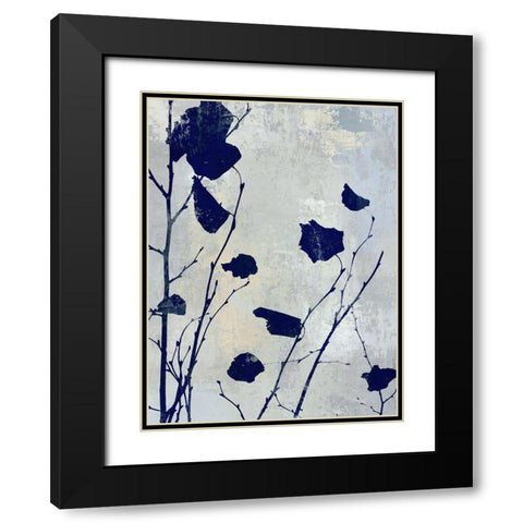 Nature Silhouette Blue III Black Modern Wood Framed Art Print with Double Matting by Carson, Danielle
