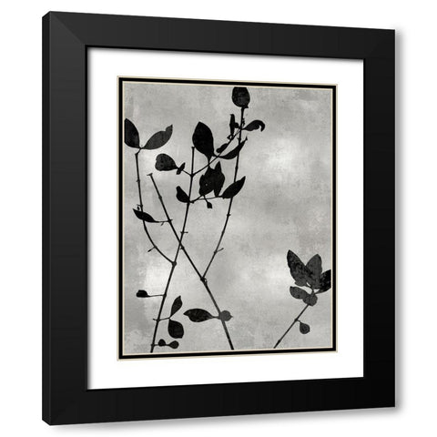 Nature Silhouette Silver I Black Modern Wood Framed Art Print with Double Matting by Carson, Danielle