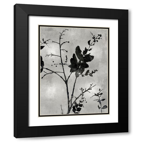 Nature Silhouette Silver II Black Modern Wood Framed Art Print with Double Matting by Carson, Danielle