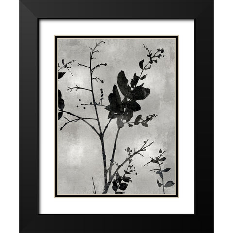 Nature Silhouette Silver II Black Modern Wood Framed Art Print with Double Matting by Carson, Danielle