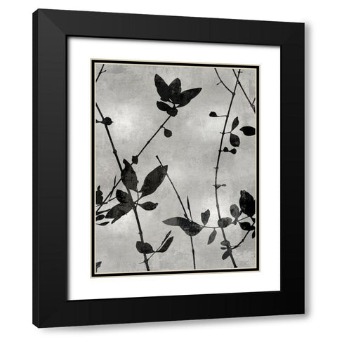 Nature Silhouette Silver IV Black Modern Wood Framed Art Print with Double Matting by Carson, Danielle