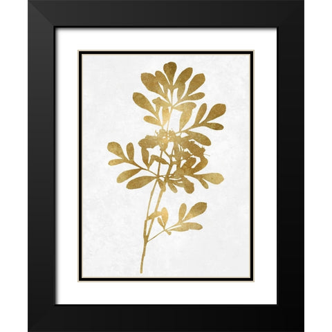 Nature Gold on White II Black Modern Wood Framed Art Print with Double Matting by Carson, Danielle